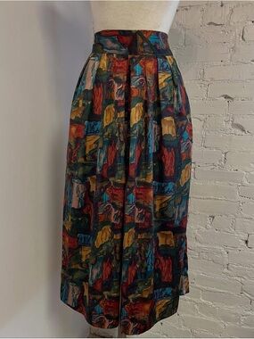 Multicolor Abstract Print Culottes